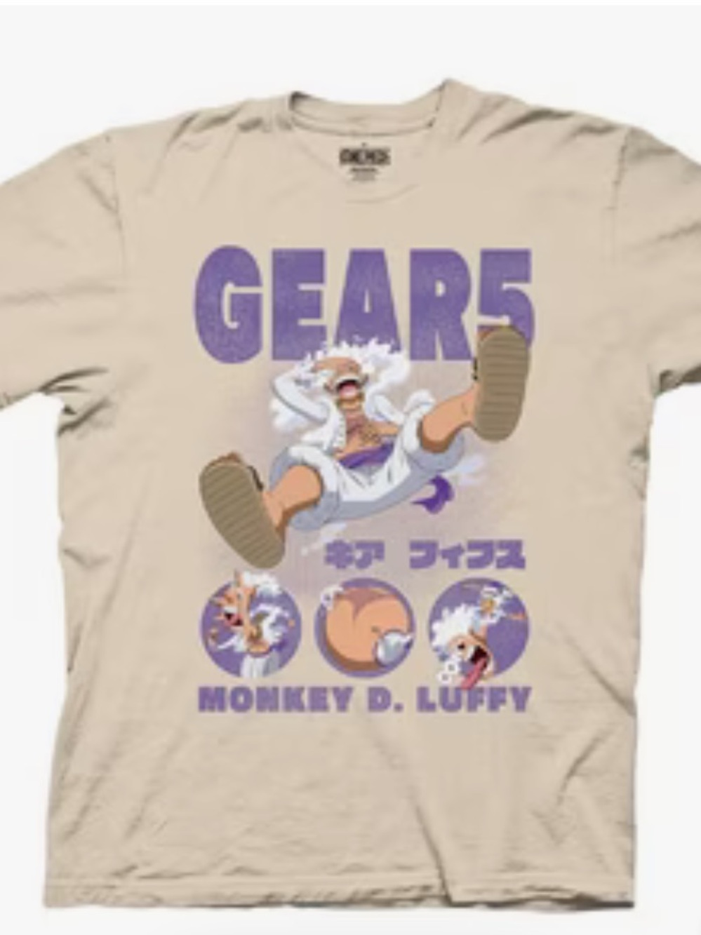Ripple Junction Beige 'Gear 5' Monkey D. Luffy Graphic Tee